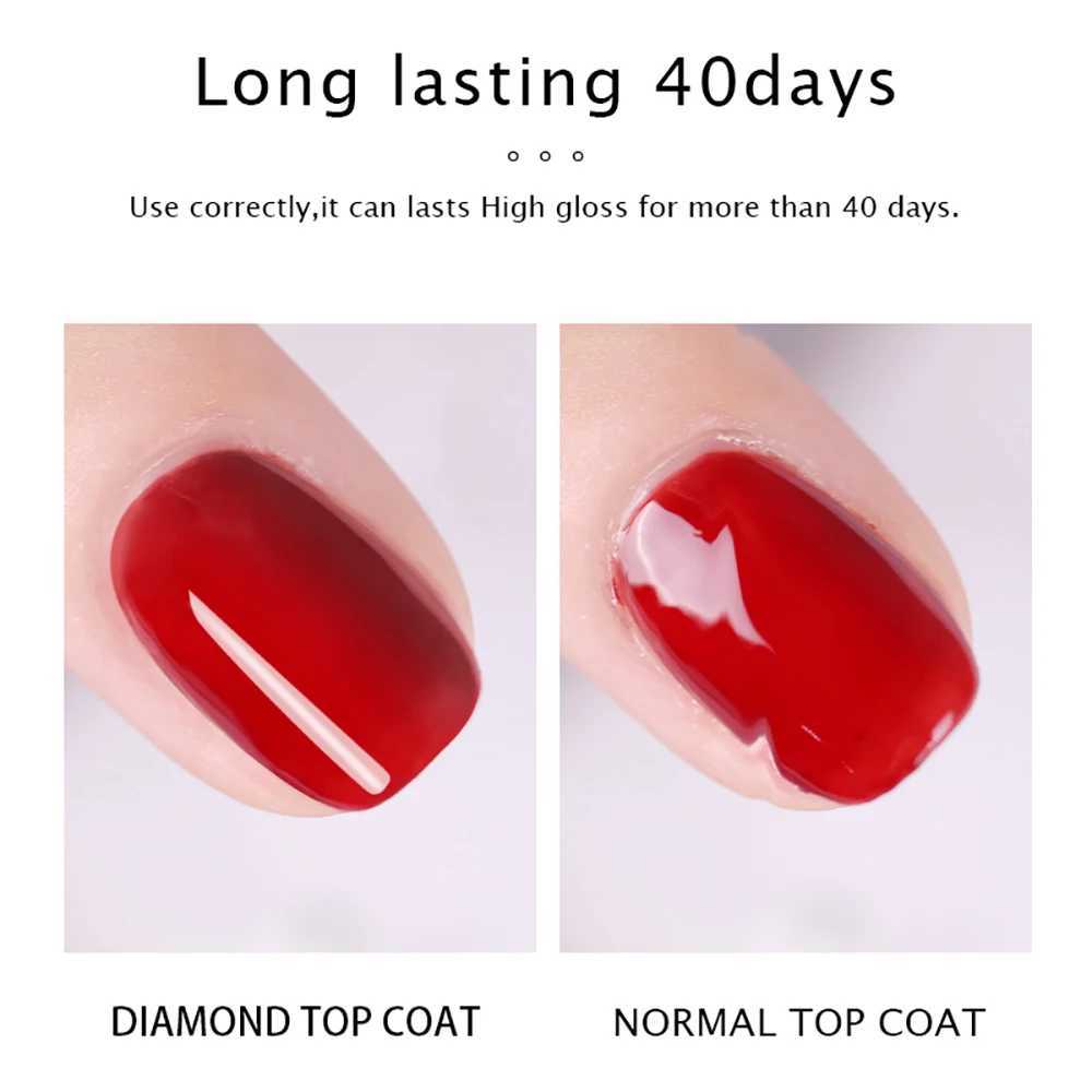 Vendeeni 15ml Diamond Top Coat For Gel Nail Polish Reinforce Long Lasting UV Soak Off Gel Varnish High Light Nail Art Primer GelM240814