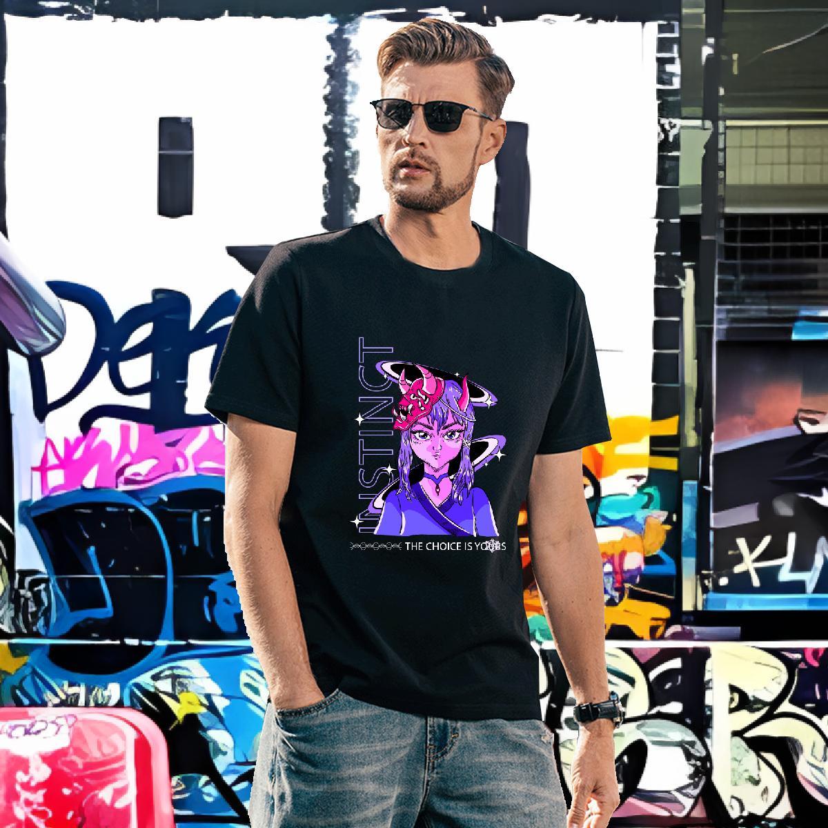 Mens T Shirts 230g Pure Cotton portrait High Street Hip Hop Breathable Crew Neck Graphic Men Tshirts 2024 Designer Loose Tees