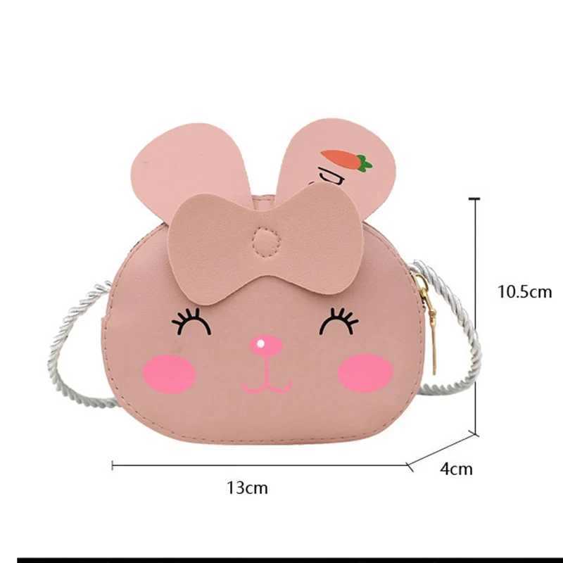 Children girls boys cartoon animal bags cross body design wallets handbags PU leather cute rabbit button shoulder bags W240813