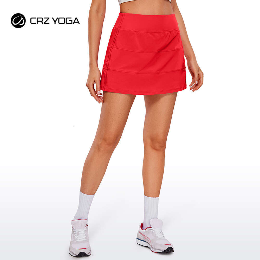 YOGA CRZ Womens High waisted Tennis with 3 Pockets Golf Skirts A Line Lightweight Cute Athletic Casual Skorts thletic