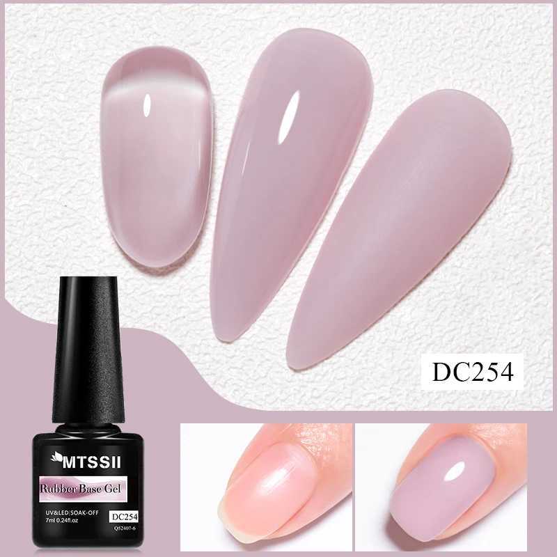 Mtssii 7ml Nude Rubber Base Gel Nail Polish Purple Pink White Color Glitter Semi Permanent Soak Off UV LED Nails Gel VarnishM240814