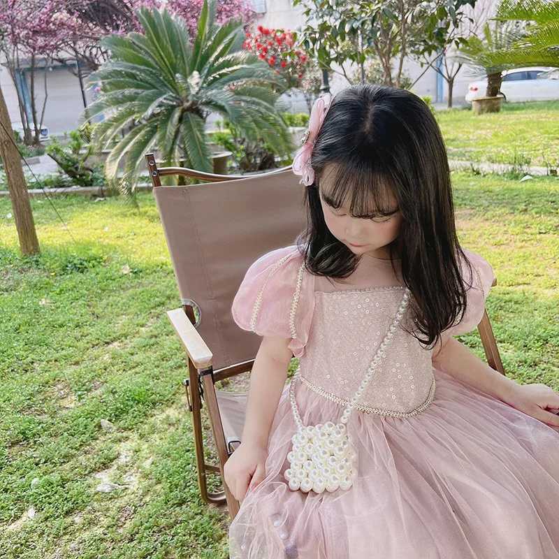 Girl Shoulder Bag Pearl Coin Wallet Cute Pearl Childrens Money Bag Party Wallet Baby Princess Cross Bag Gift W240813