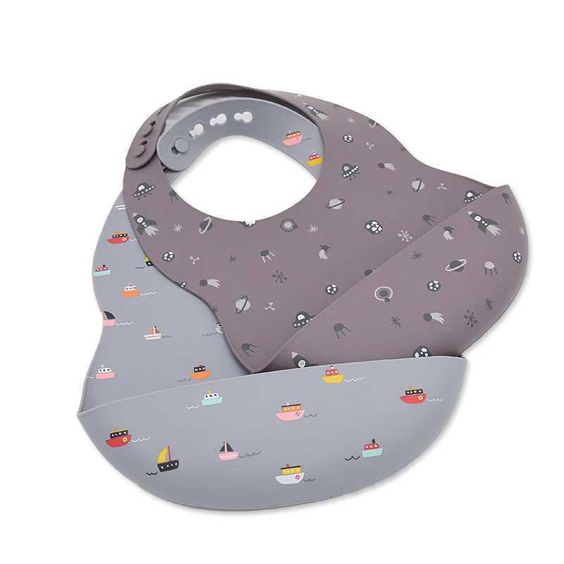 Bibs Burp Cloths Baby Cute Cartoon Silicone Bib Set Adjustable Waterproof Stain Resistant Saliva Towel Toddler Aprons Burp Cloth Feeding StuffL4812
