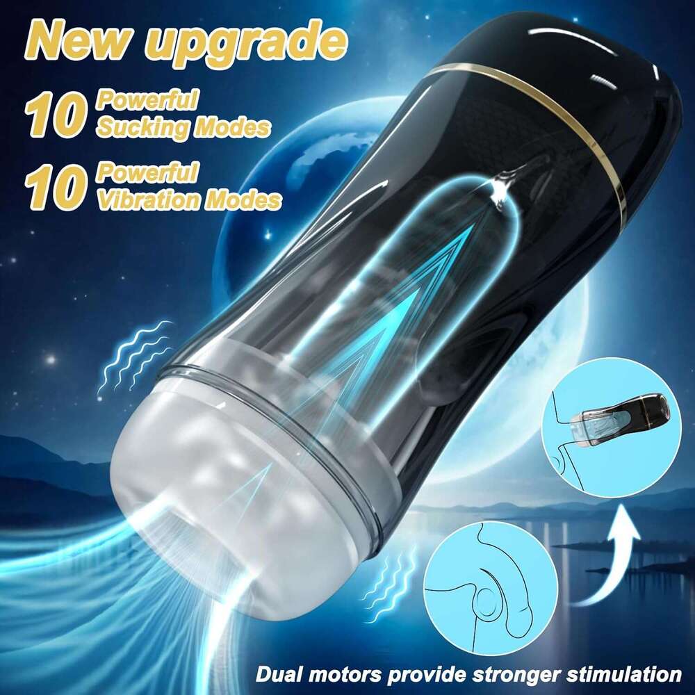 Male Masturbator Sex Toys for Men - Upgraded Male Sex Toys Penis Pump 10 Vibration & Suction Mens Sex Toys, Pocket Pussy Male Stroker with 3D Realisti
