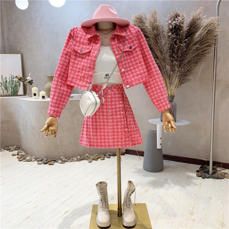 Women Fashion Frayed Hem Tweed Cropped Jacket Coat Vintage Long Sleeve Snapbutton Female Outerwear Chic Tops 230309