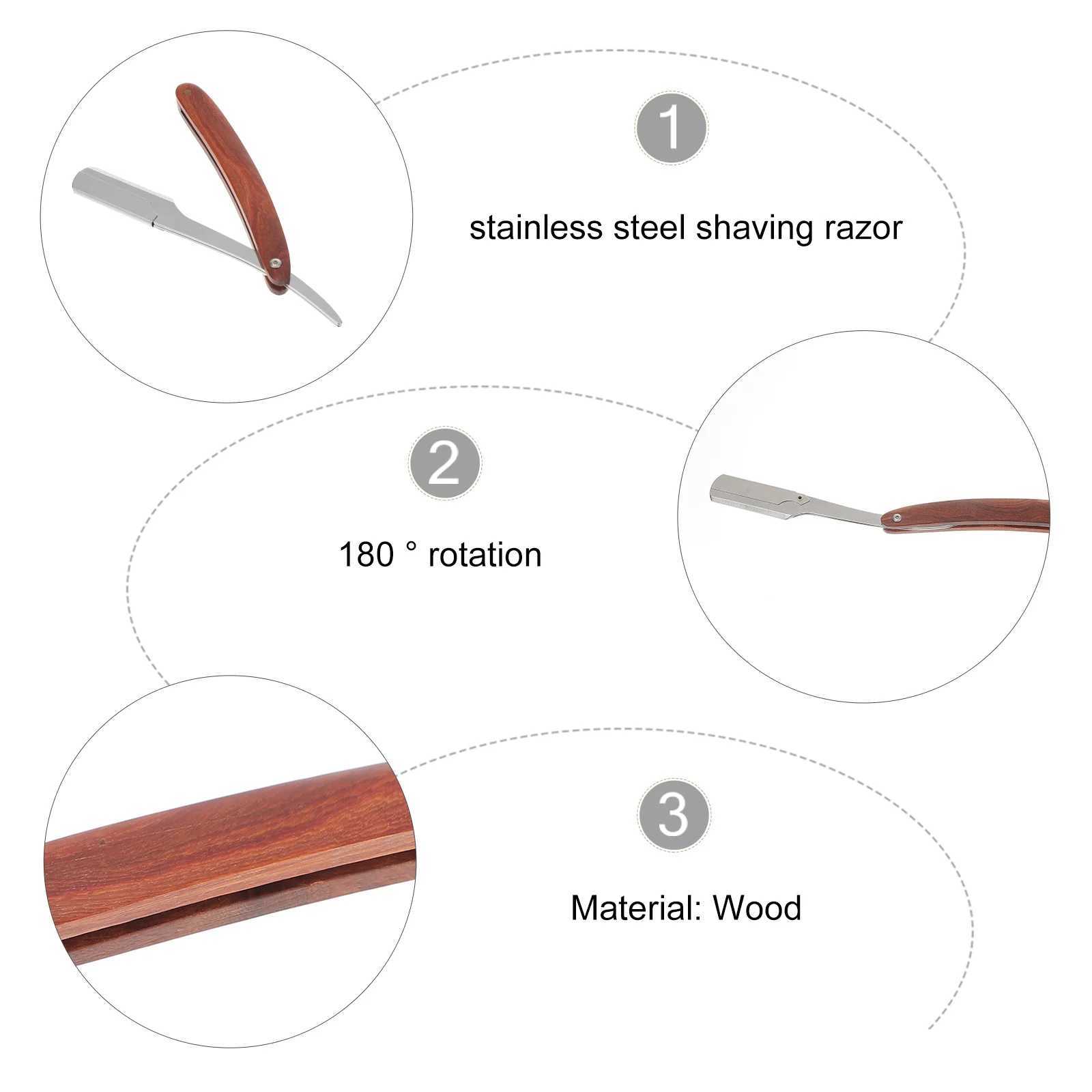 Space-saving Razor Folding Shaving Straight Barber Stainless Steel Household Short Hair ManualM240814