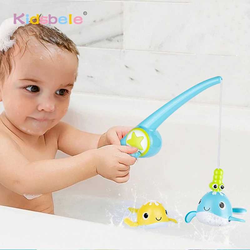 Bath Toys Fishing Games Magnetic Pool Fun Time Bathtub Toys For Toddlers Kids Whales Water Table Tub Gifts Y240813