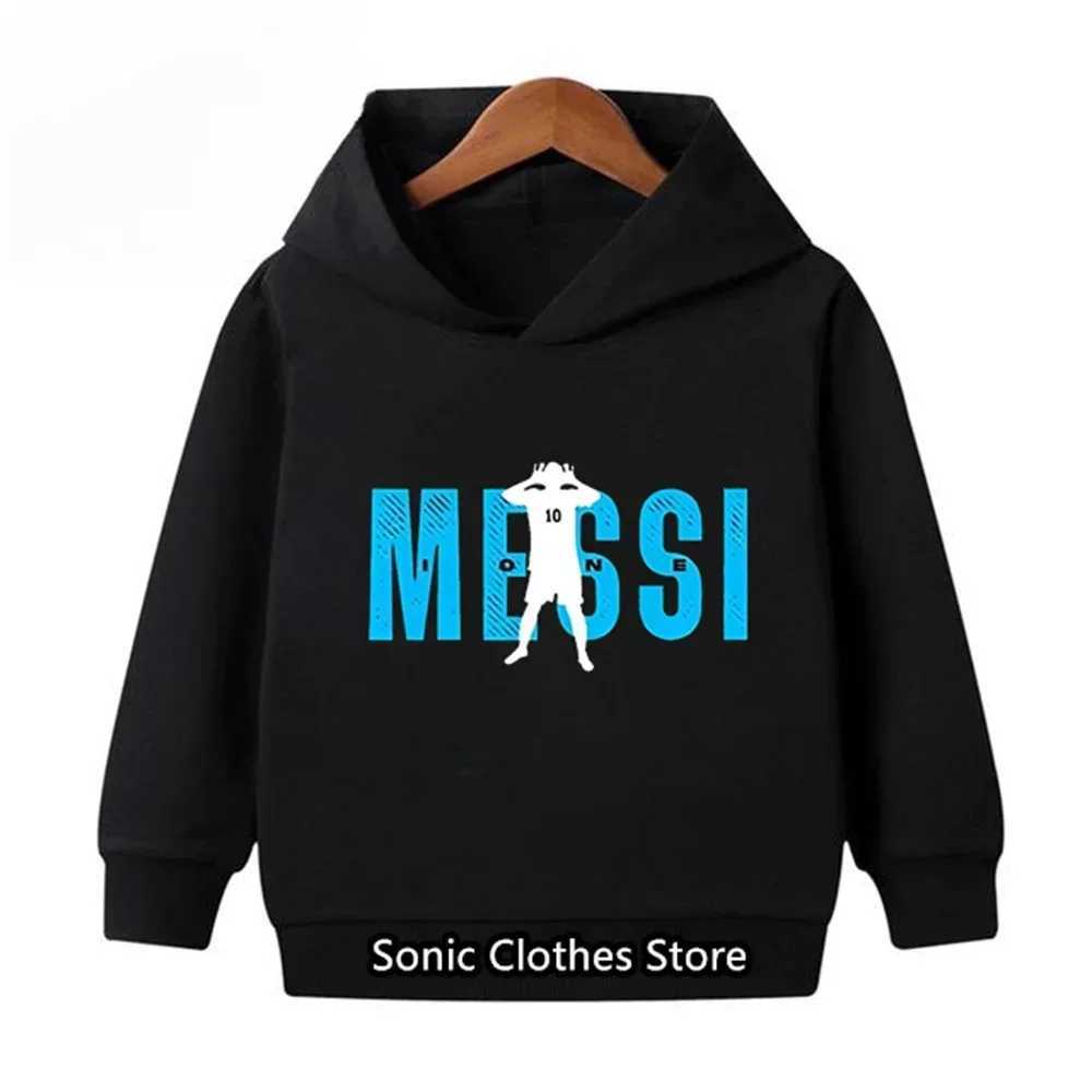 Messi Hoodie Kids Clothes Childrens Spring and Autumn Long Sleeve Hoodie Sportswear Baby 3-14 Years Old Boys Football SuitY240814
