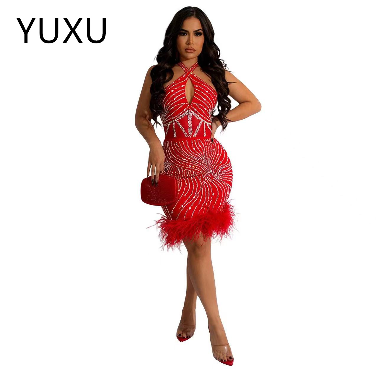 Glitter Mermaid Prom Dresses Luxury Sheer Neck Applique Crystal Beaded Sequins Party Gowns Evening Gowns Robe Sequins Evening Party Wear Fashion Long 
