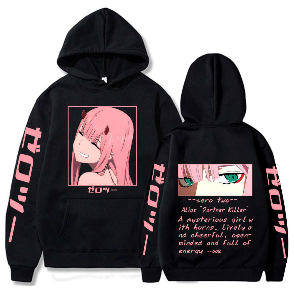 In Darling The Franxx Hot Anime Hoodie Zero Two Eyes Graphic Printed Hooded Women Plus Size Pullover Haruku Female Sweatshirt