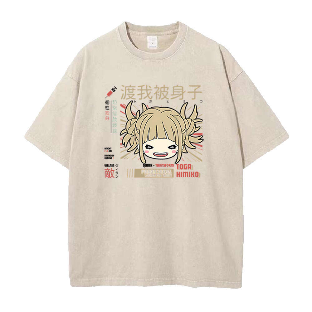 Cartoon My Hero Academia Himiko Toga T-shirts For Men Women High Quality Cotton T Shirts Short Sleeve Oversized Tees Clothing ees