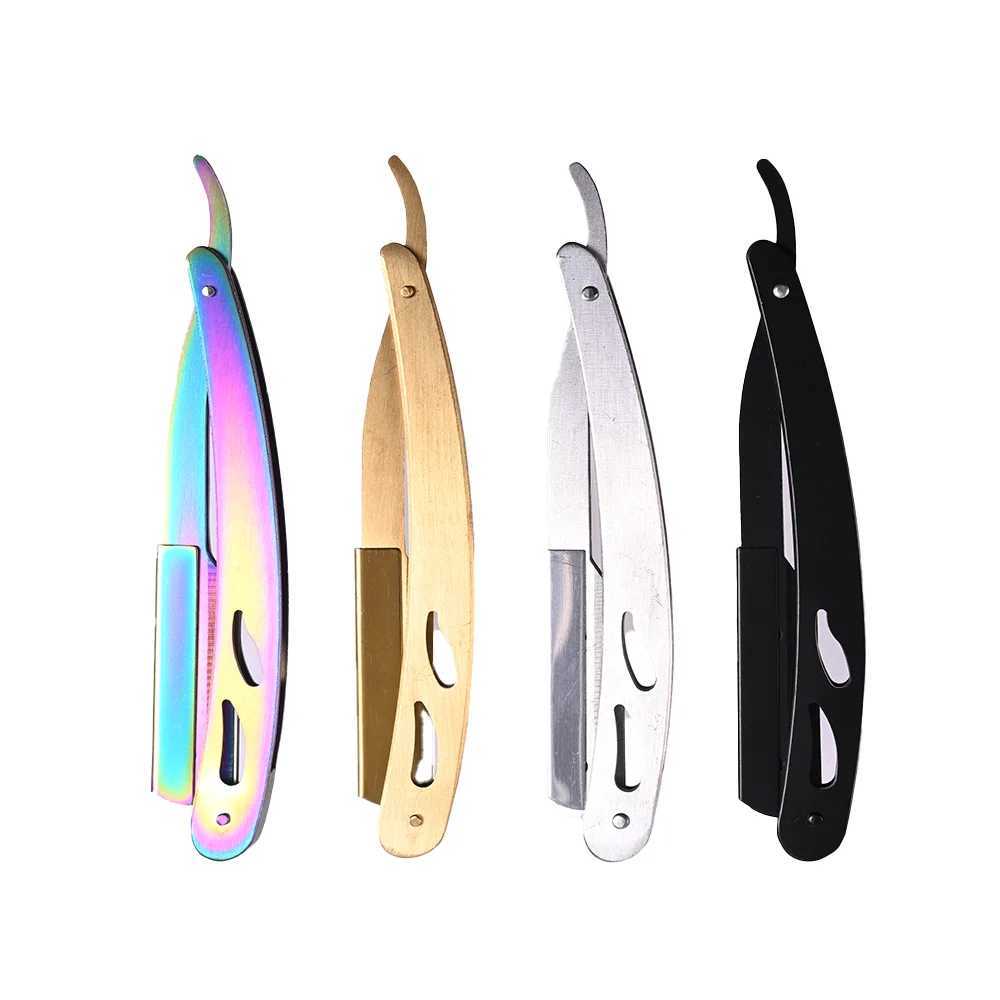 Straight Edge Barber Haircut Beard Eyebrow Shaving Tool Manual Depilation Razor Replaceable Shaving KnifeM240814