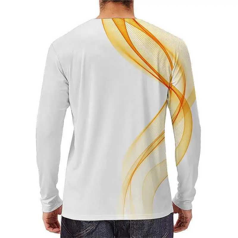 Spring and Autumn Thin Round Neck Long-sleeved T-shirt Slim Fit Casual Long-sleeved T-shirt Top Fashion All-match Mens T-shirtM240814