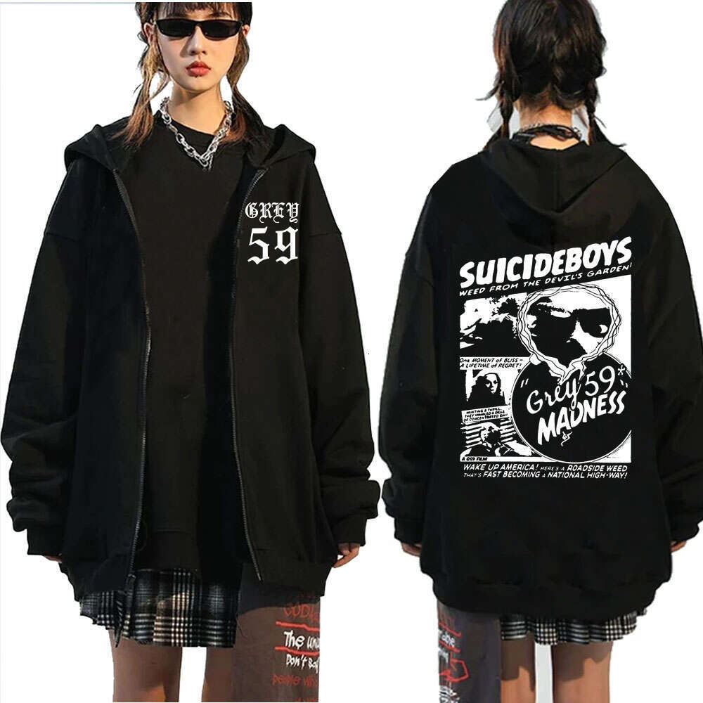 G59 Suicideboys Zipper Hoodies For Men Women Long Sleeves Streetwear Retro Gothic Hip Hop Music Fans Gift Zip-up Jacket Coats