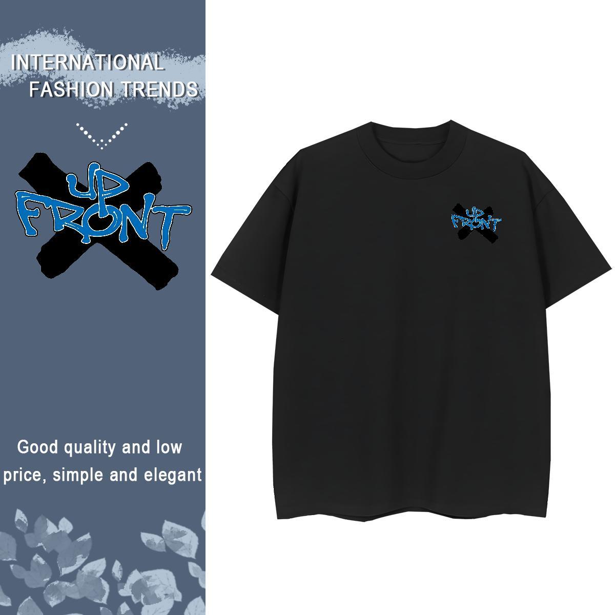 Loose Fit blue T shirt Anime Printing Street Tshirt for Man Woman 230g 100% Cotton Brand Breathable Soft Customized Clothings