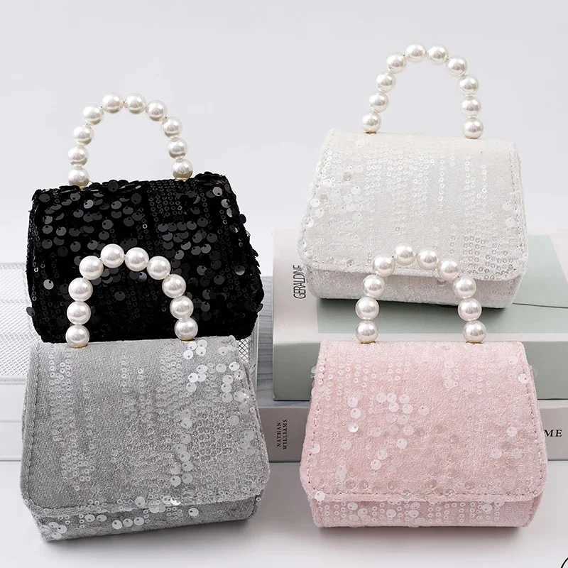 New minimalism and fashionable sequin cross shaped bag pearl handbag childrens bag bolsa feminina barata.com frete gratis W240813