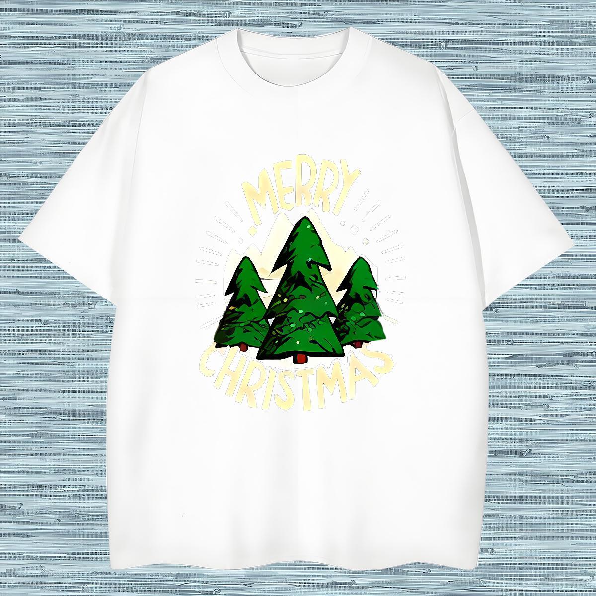 Soft T shirt Christmas Breathable Short Sleeve Hip Hop Street DIY Logo Oversized 100% Cotton 230g Men Tops Tees Customized Tee Shirt