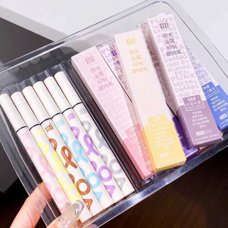 Liquid Aurora Blue Shiny Eye Liner Pen Glitter Phosphorescence Pigment Waterproof Shimmer Sparkling Eyeliners Diamond Eye Makeup Y240813