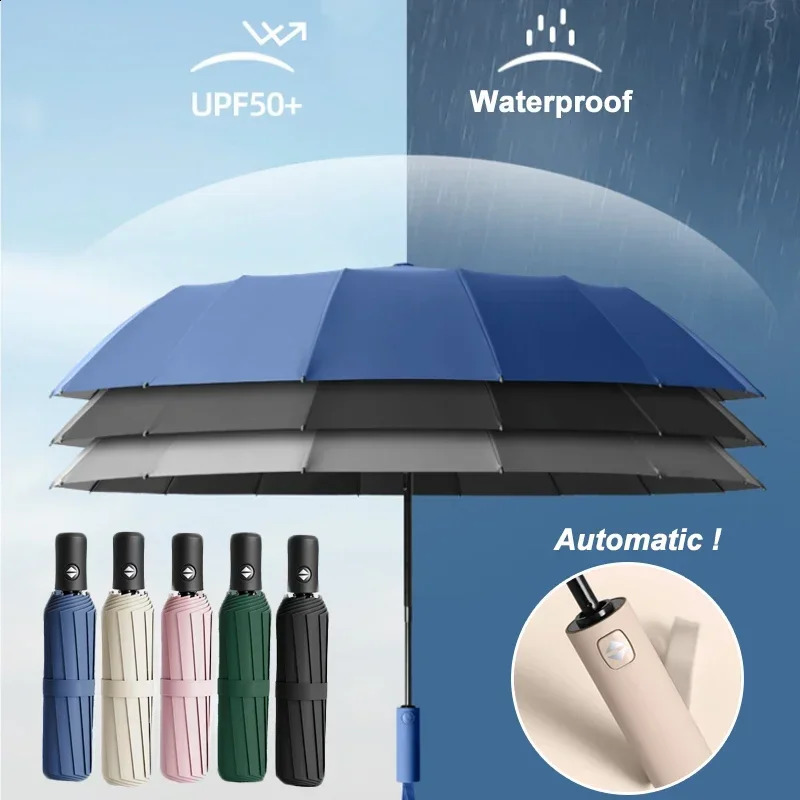 Use this fully automatic 24 bone umbrella to maintain protection in any weather available multiple colors w240813