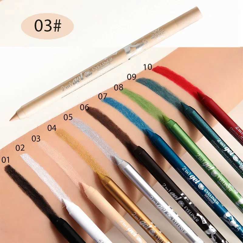 Waterproof Eyeliner Gel Pencil Red Brown White Ultra-slim Soft Easy Wear High Pigment Lip Liner Professional Lasting Eyes Makeup Y240813