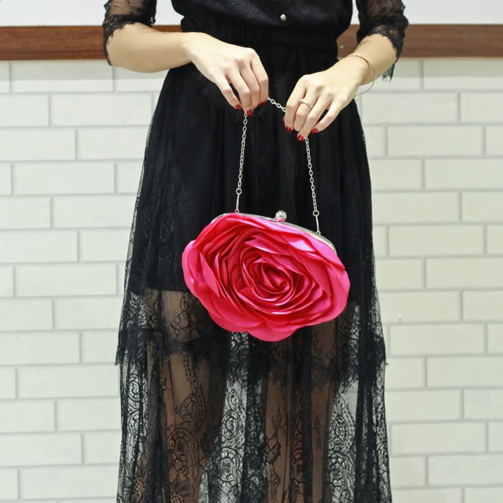 Evening Bag Flower Bride Small Purse Full Dress Party Handbag Wedding Wallet Women Floral Chain Lady Clutches 240813
