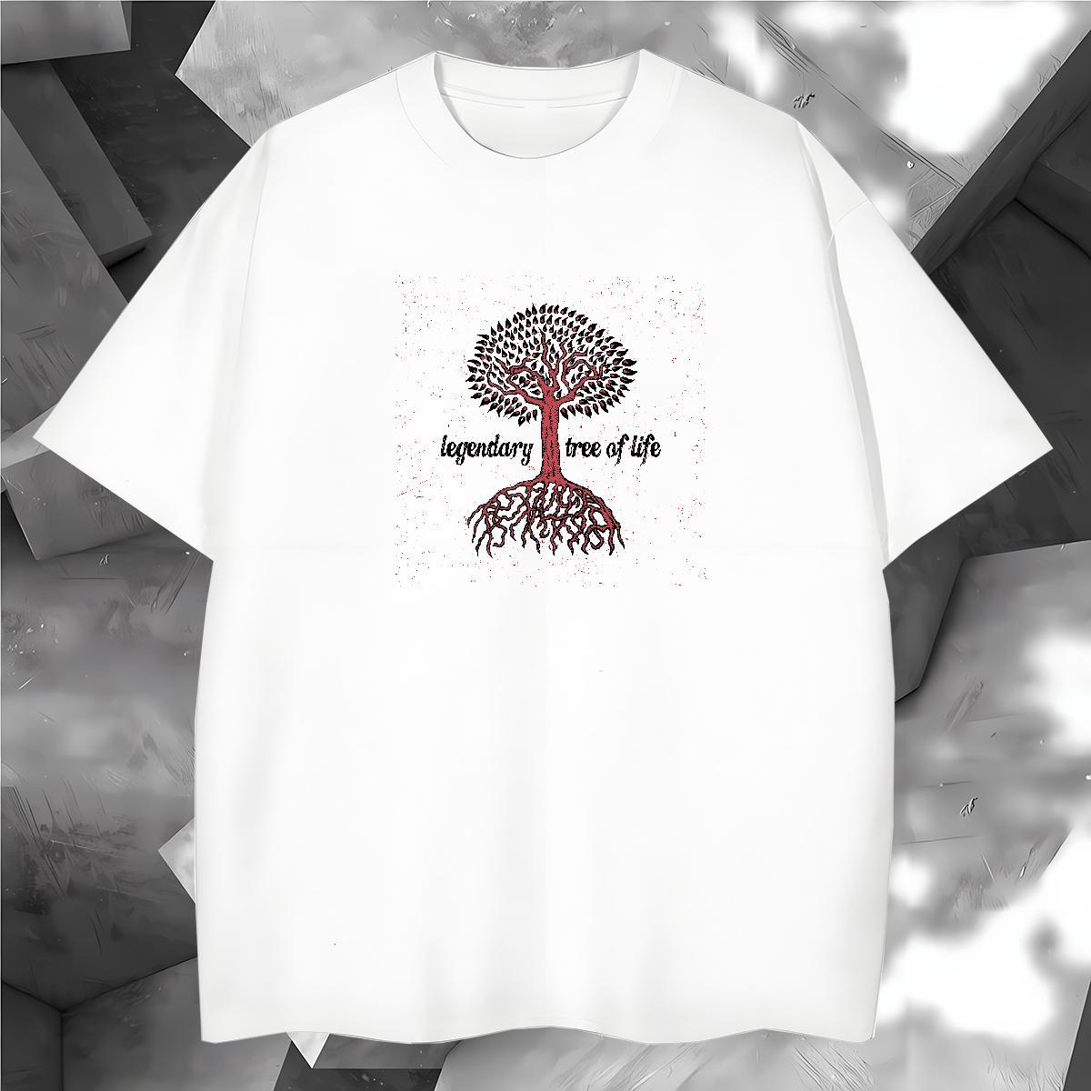 T-Shirts for Men 100% Cotton 230g tree Sport Breathable Short Sleeve DIY Logo Oversized Men Clothes T-Shirt Fashion Designer Cool Wear