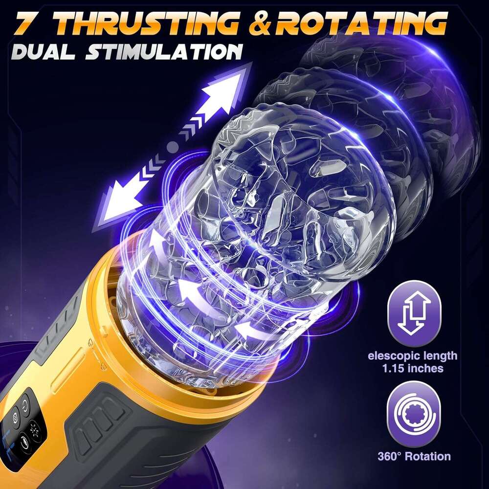 Male sex to - Sobtik upgraded male massager with 7 rotations, thrusts, vibrations, and licks, anti slip adult to with LCD displa, one click burst pump