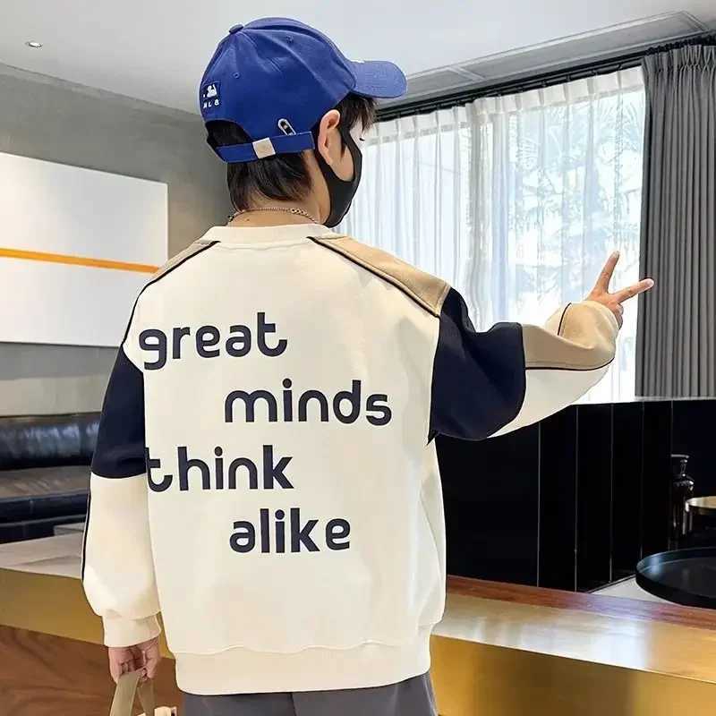 Boys Autumn Fashion Sweatshirts Kids New Korean Style Trend Long Sleeved Pullover Outfits Children Top ClothesY240814