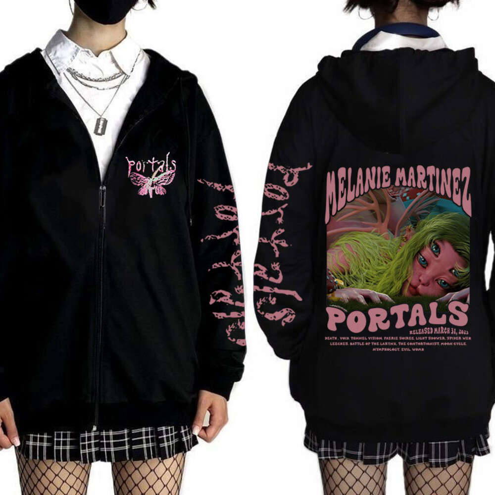 Women Melanie Martinez Portals Zipper Hoodies Long Sleeves Sweatshirt Haruku Hip Hop Y2K Streetwear Casual Zip-up Jacket Coats