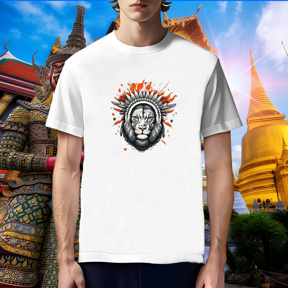 High Quality T Shirt For Man lion Crew Neck Spring Summer Black White 230g Pure Cotton Couples T Shirts Designer Fashion Tees Shirts