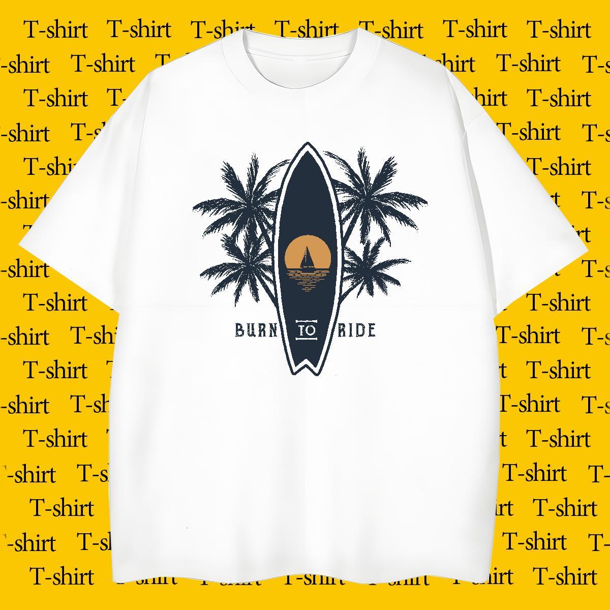 Man T Shirts 100% Cotton 230g tree Street Wear Round Neck Short Sleeve Oversized 3XL 4XL Tshirts 2024 Summer Classic Polos