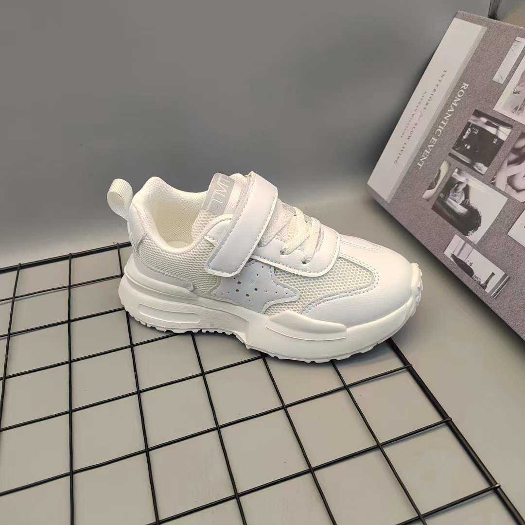 Sneakers Fulu Bear Childrens Shoes Childrens Sports Shoes Womens Lightweight Running Shoes 2024 Spring New Breathable White Shoes 311-1 H240805