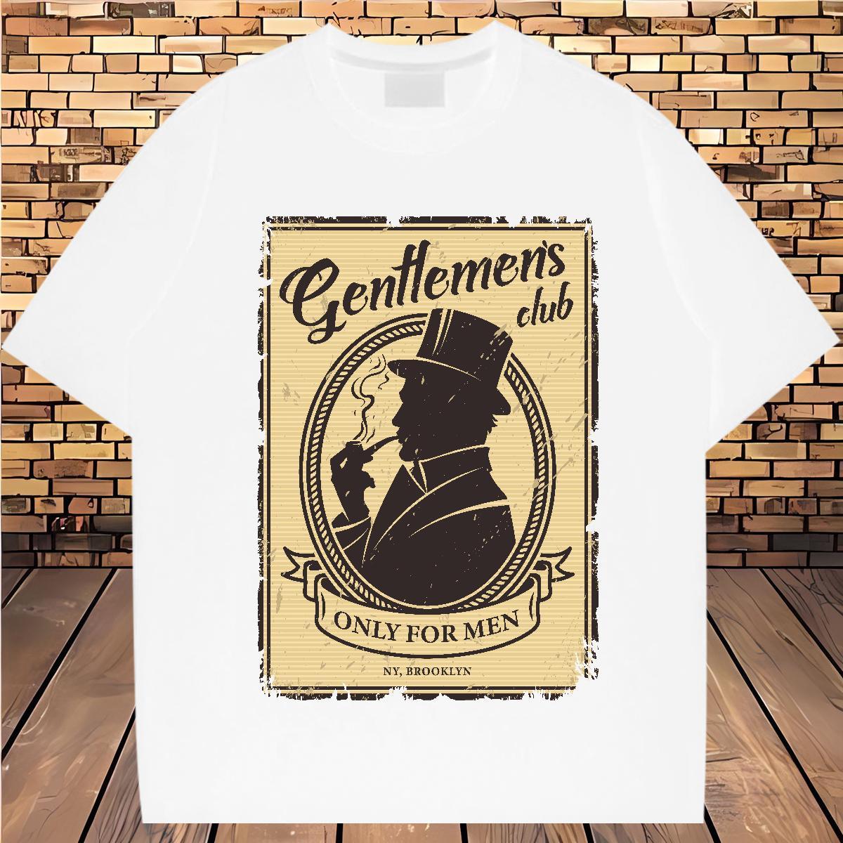 T shirt 100% Cotton 230g portrait Home Outdoor Short Sleeve O-Neck White Plus Size Mens Tshirts 2024 Summer Classic Polos