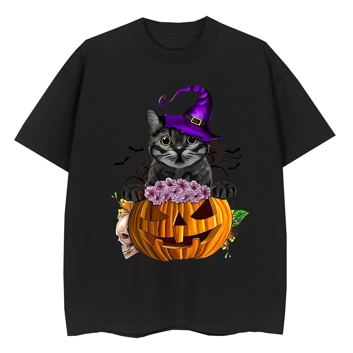 Designer Man T Shirts halloween Breathable Soft Street Skull 230g Pure Cotton Men Tees DIY Tops Shirt