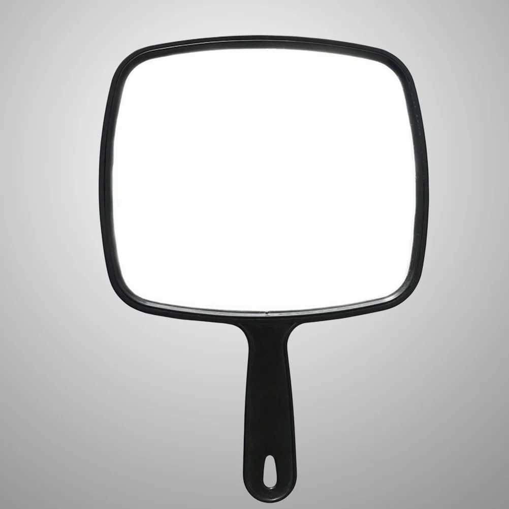 Handheld mirror with handle black dressing table anti debris shampoo travel makeup hairdresser W240813