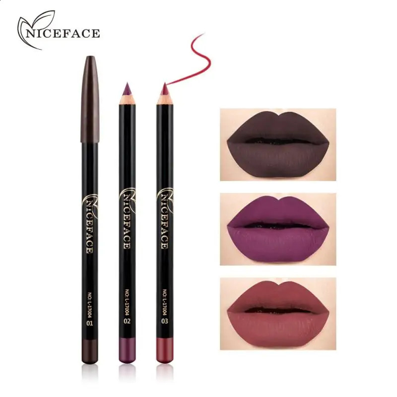 NICEFACE 12 Colors Matte Lip Pencils Nude Lipliner Pencil Waterproof Lipstick Pen Lip Liner Long Lasting Lips Makeup Cosmetics 240814