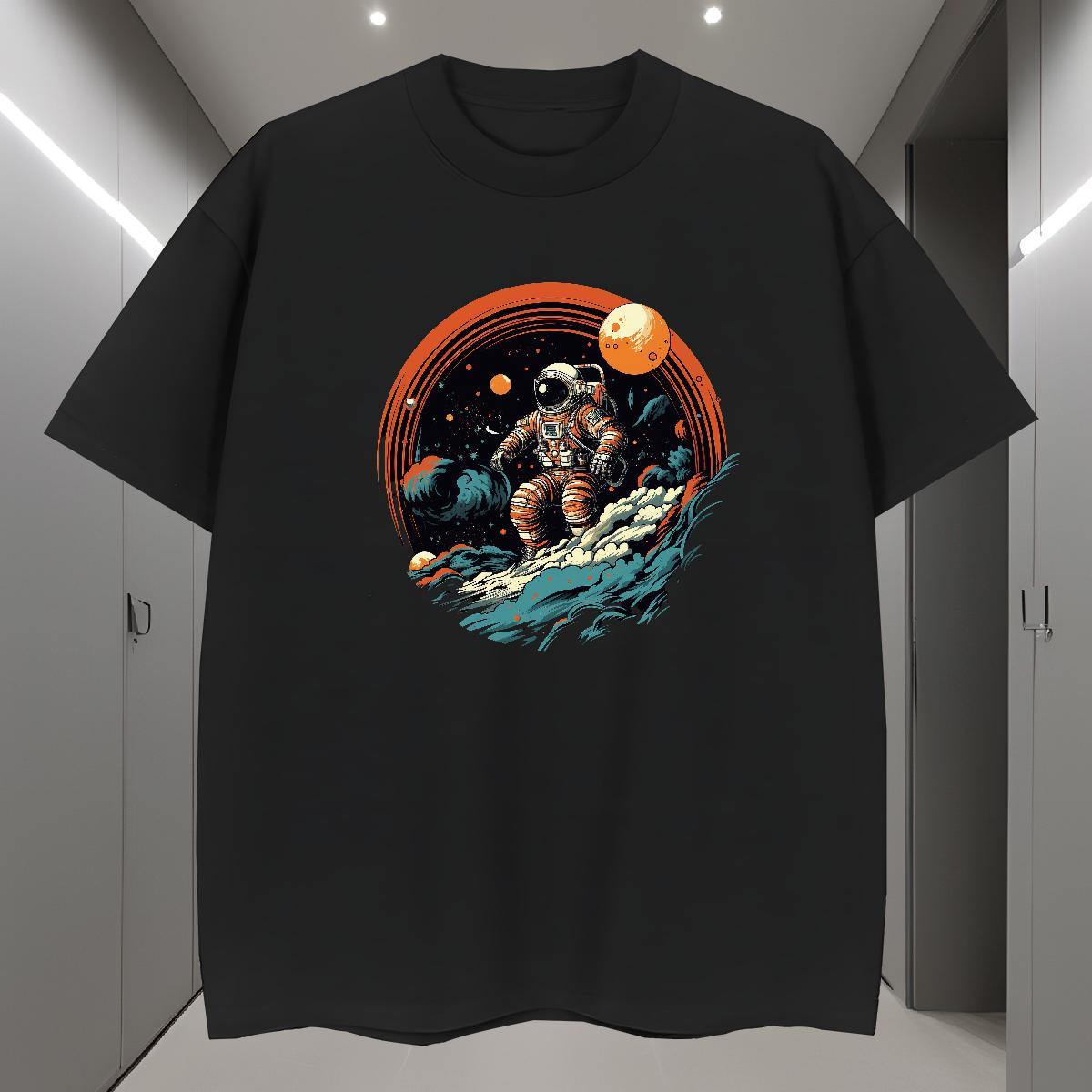Mens T Shirts 100% Cotton 230g universe Street wear Hip Hop Breathable Skull Tshirts Classic Popular Tee Shirt