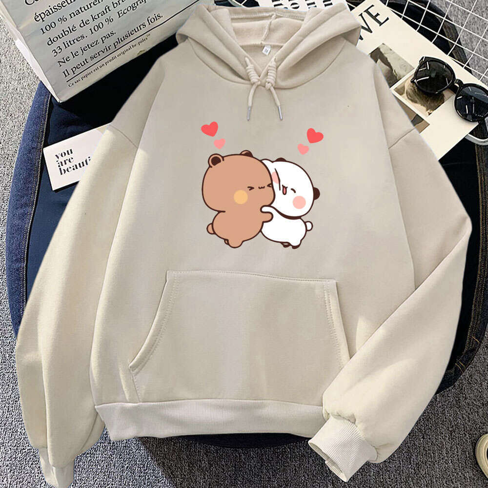 Bear Panda Bubu And Dudu Print Hooded Men Women Hoodies Plus Size Pullover Winter Warm Sweatshirt Haruku Unisex Streetwear
