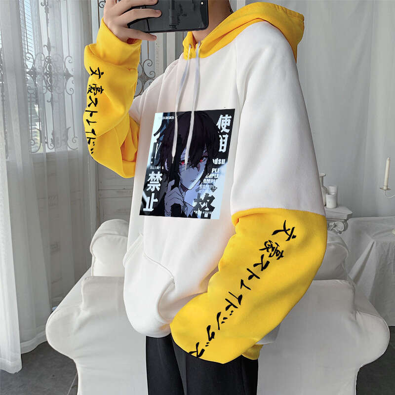 Anime Japanese Bungo Hoodies Haruku Aesthetic Bungou Stray Dogs Osamu Dazai Manga Men Winter Plus Size Sweatshirt u