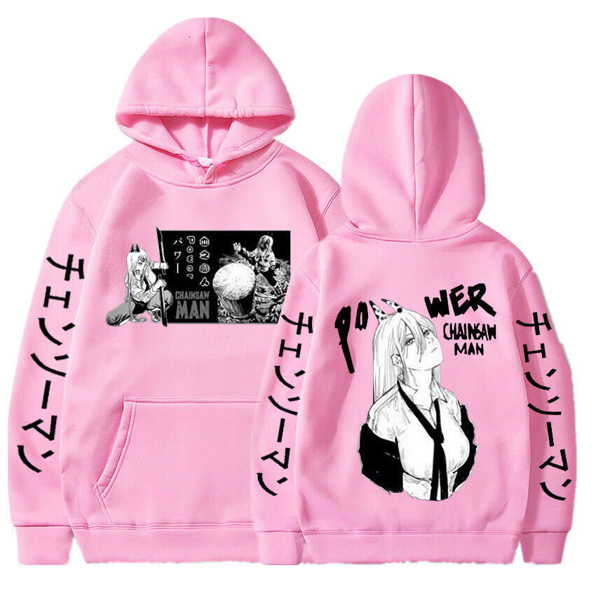 Anime Haruku Chainsaw Man Power Cute Printed Hooded Plus Size Hoodie Men Women Sweatshirts Comfortable Unisex Warm Pullover
