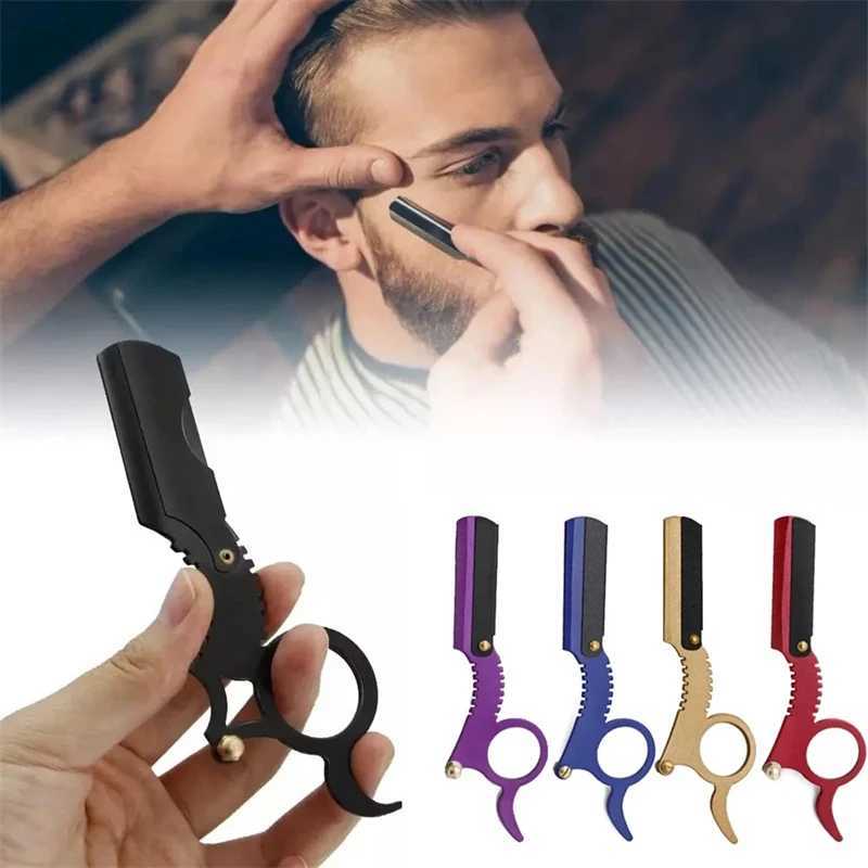 Straight Edge Barber Razor Haircut Beard Eyebrow Shaving Tool Manual Depilation Razor Hairdresser Trimming Blades ReplaceableM240814