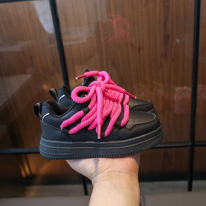 Sneakers 2023 Spring and Autumn New Style Cool Sports Shoes for Little Girls Breathable Board Shoes for Big Boys Soft soled Lightweight Yellow Shoes H
