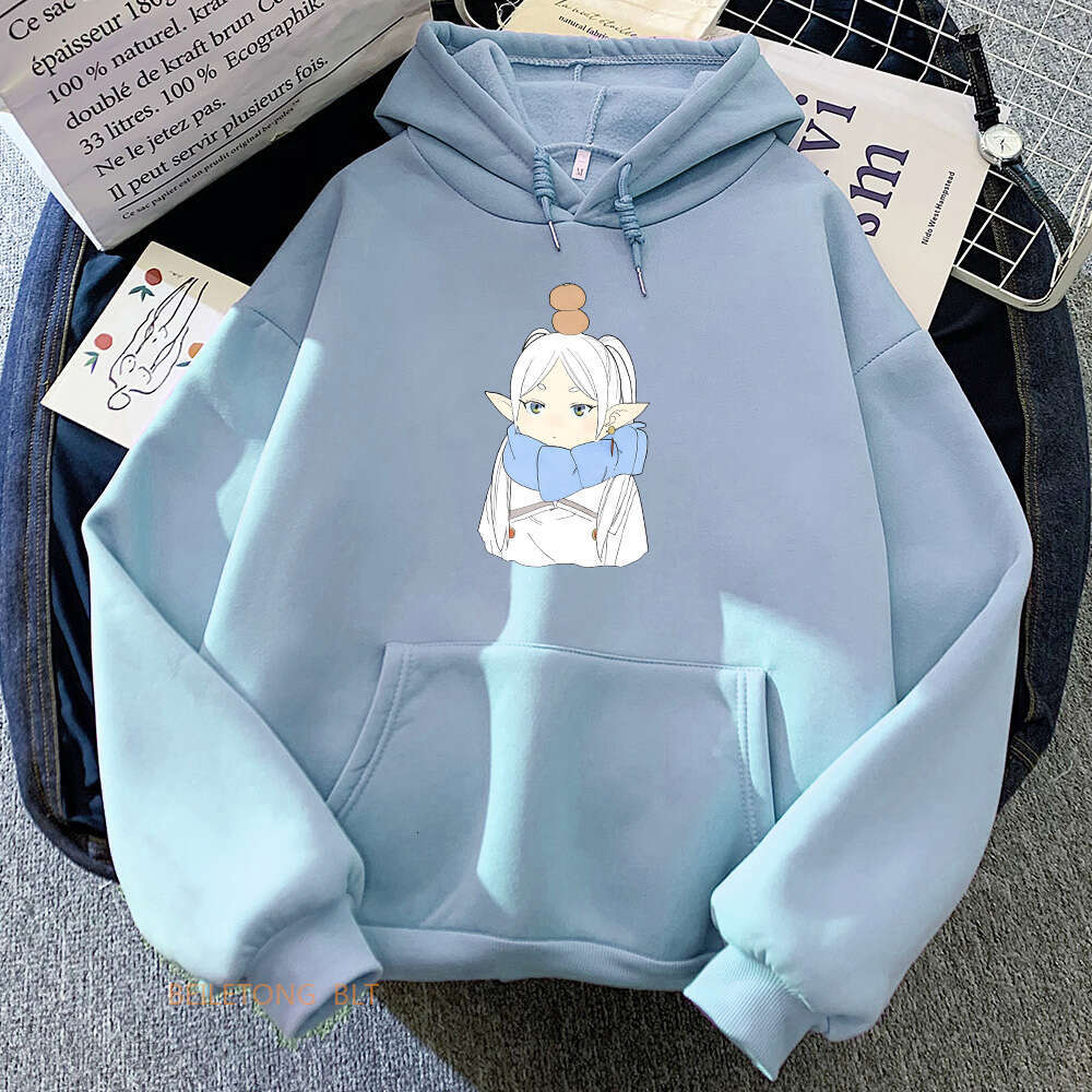 No Sousou Frieren Beyond Journey's Anime Printed Hoodies Manga Men Women Sweatshirts Winter Fleece Plus Size Hooded Pullover