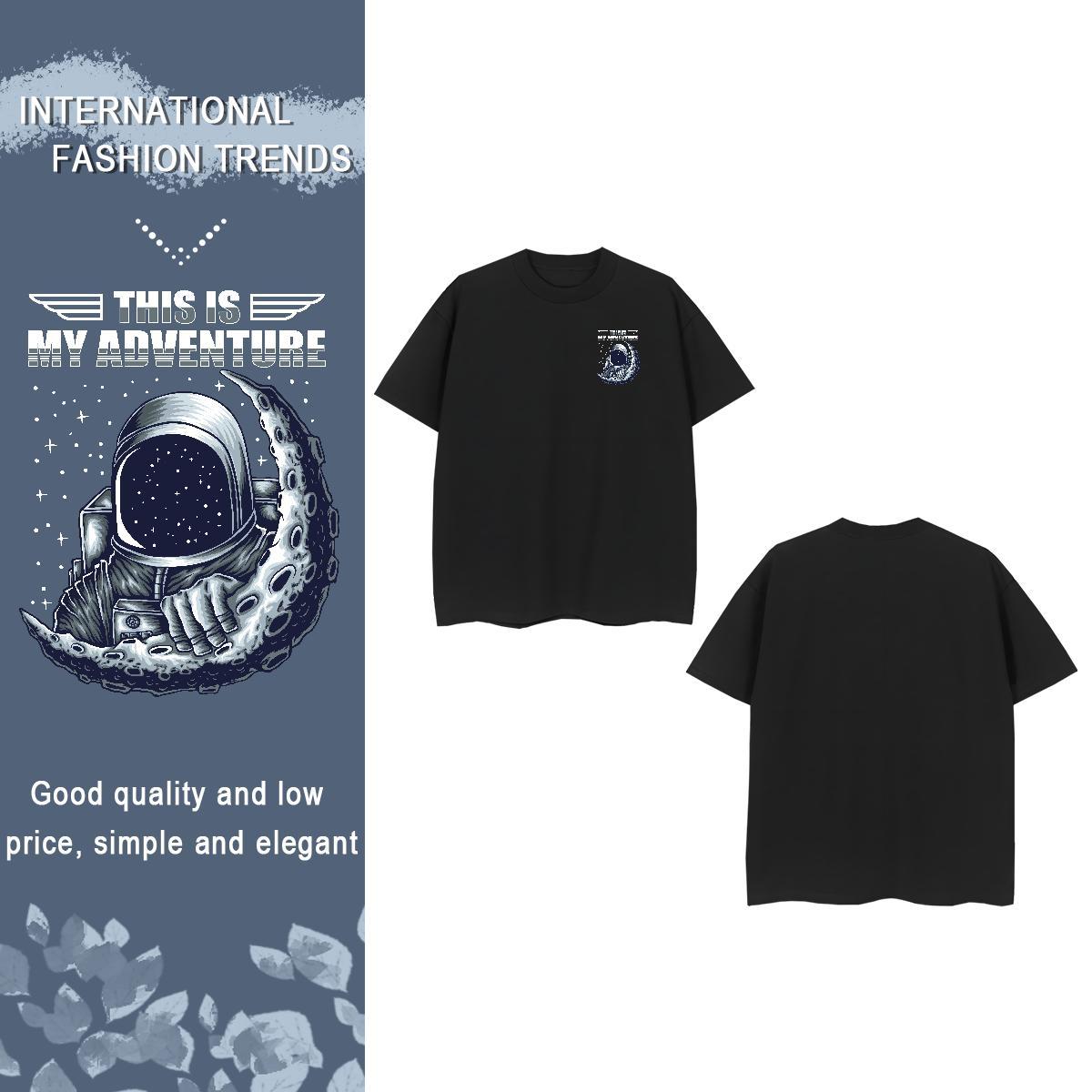 T-Shirts 100% Cotton 230g outer space Beach Breathable Short Sleeve Custom Printed Men Clothes T-Shirt 2024 Designer Unisex Tops Tees