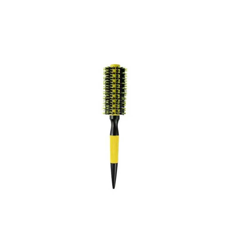 1/6 piece wooden circular hair brush with wild boar mane mixed nylon styling tool ceramic ion hair brush professional W240813