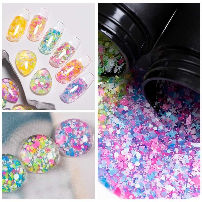 Colorful Star Sequins Gel Nail Polish 5ML Glitter Sequins Gel Polish Semi Permanent Varnish Hybrid Soak Off UV Nail Gel ManicureM240814
