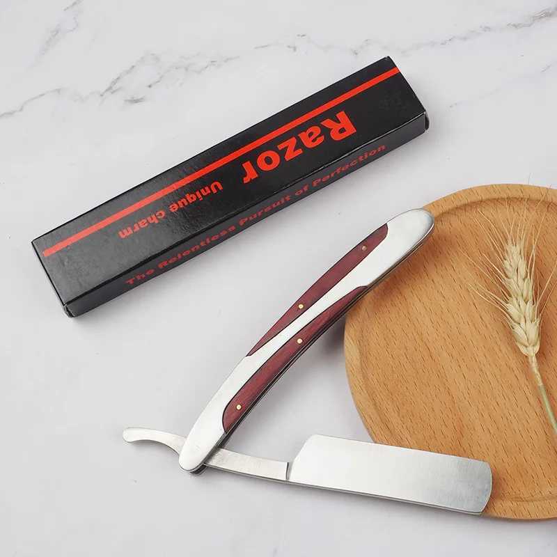 Double Color Wood Stainless Steel Old-Fashioned Shaver Manual RazorM240814