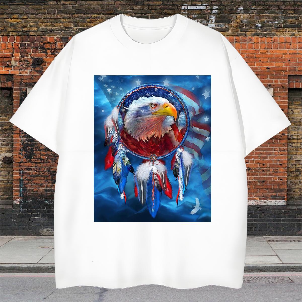 TOP Quality T Shirts Men eagle Short Sleeve Soft Casual Daily Wear Oversized 230g 100% Cotton Tshirt for Man Woman 2024 Summer Tops