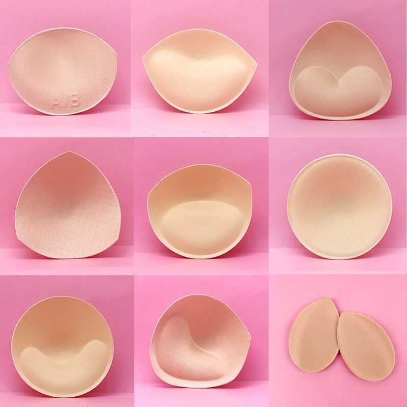 1pair Bra Accessories Triangle Cup Sponge Bra Pads Push Up Enhancer Removable Bra Padding Inserts Cups Swimsuit Bikini PaddingXJ241024