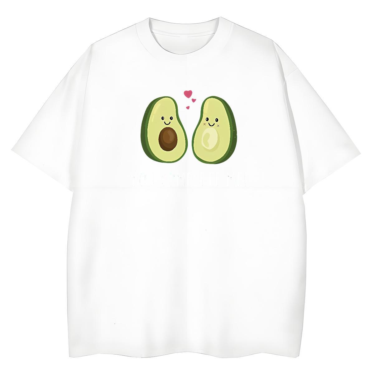 Soft T-Shirts avocado Round Neck Short Sleeve Beach DIY 100% Cotton 230g Men Clothes T-Shirt Brand Tees Shirts